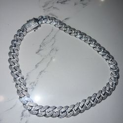 17.5” Iced Cuban Link Chain – Heavy Hip Hop Style Statement Necklace