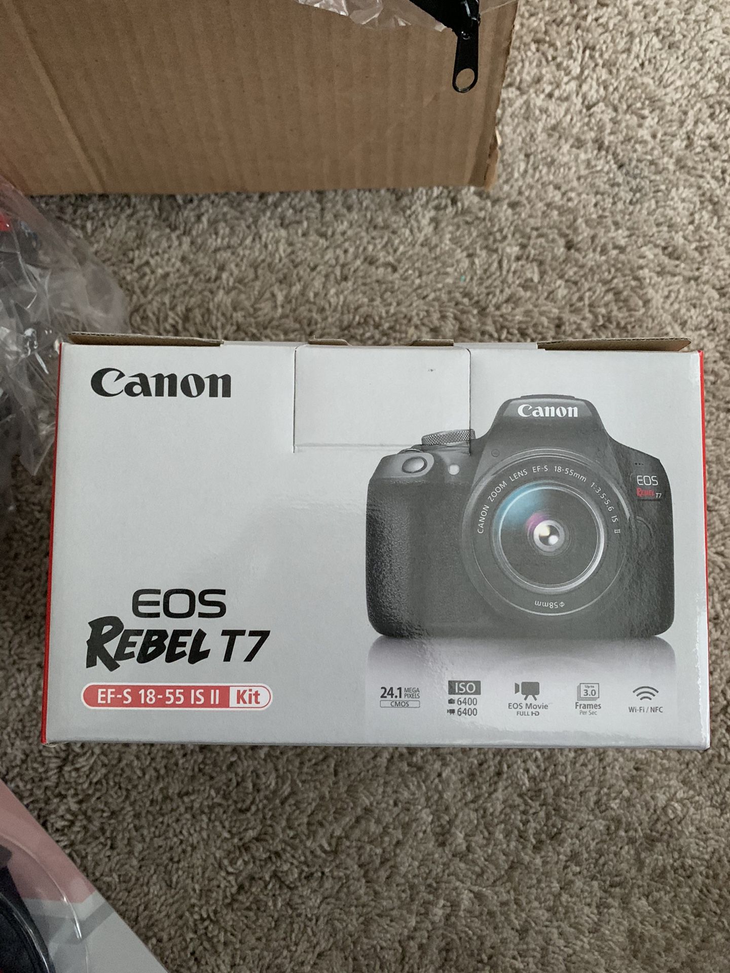 Canon T7 EOS Rebel DSLR Camera with EF-S 18-55mm f/3.5-5.6 is II Lens W/Telephoto & Wideangle Lens 3 Pc. Filter Kit + Tripod + Flash & 2 X 32GB SD Ca