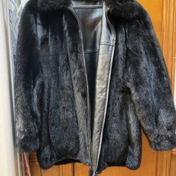 Youdofsky Vintage Reversible Mink And Leather Coat, Comes With All Paper Work (with Appraisal Paper)