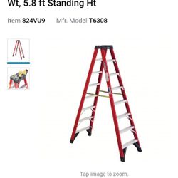 Werner 8' Fiberglass Ladder 300lbs Weight Capacity