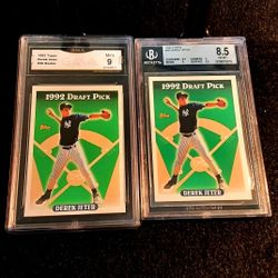 Derek Jeter 2 Card Rookie Lot Graded!! YANKEES HOF