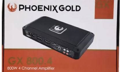 Phoenix Gold GX800.4 800 Watt 4-Channel Class D Car Amplifier with Bass Knob