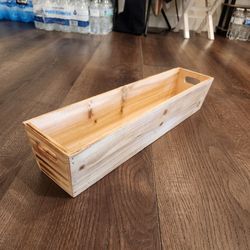 New Rectangular wooden box with handles, easy carrying, versatile use, 18.5"×3.75"×3.5"