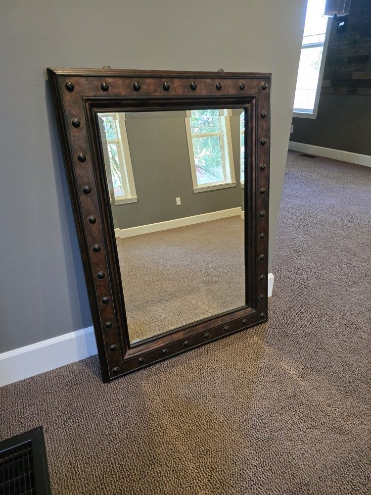 Bronze Studded Rectangular Mirror 40 X 30