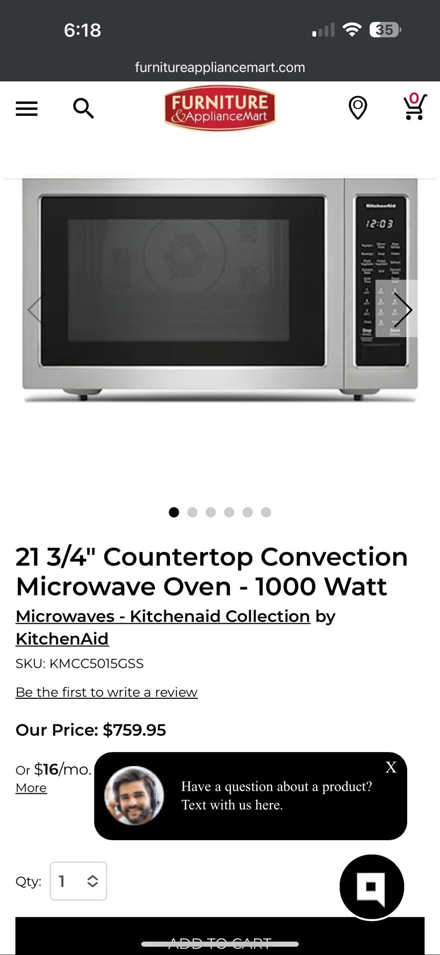 KiTCHEN AID MICROWAVE *NEED IT GONE* Works GREAT !!