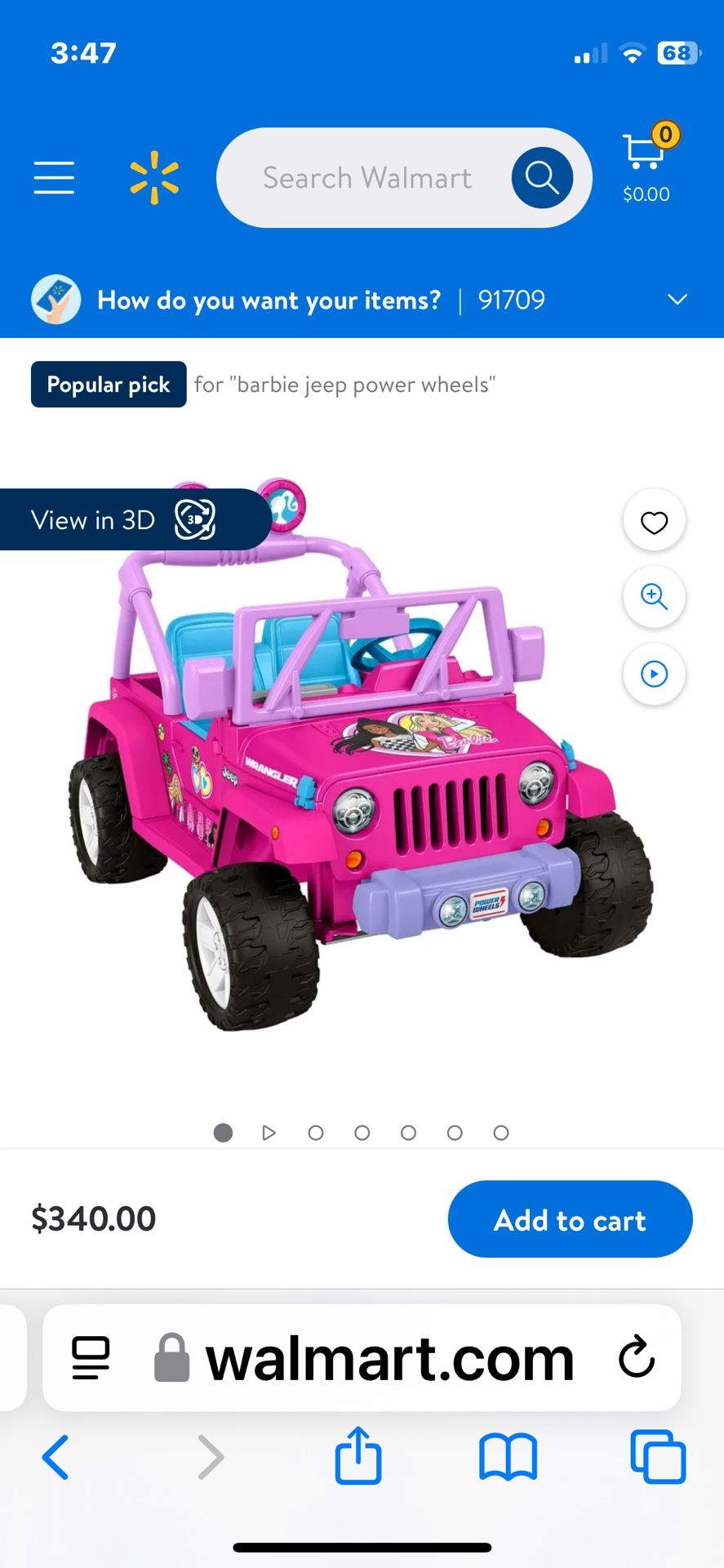 Barbie 12 Volt Riding Car