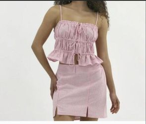 Women's Pink Gingham Outfit Size M