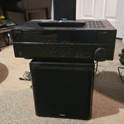 Yamaha RX-V373 Receiver with Sub Woofer and Speakers