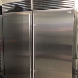 Sub Zero 72” Stainless Steel Side By Side All Refrigerator Set 