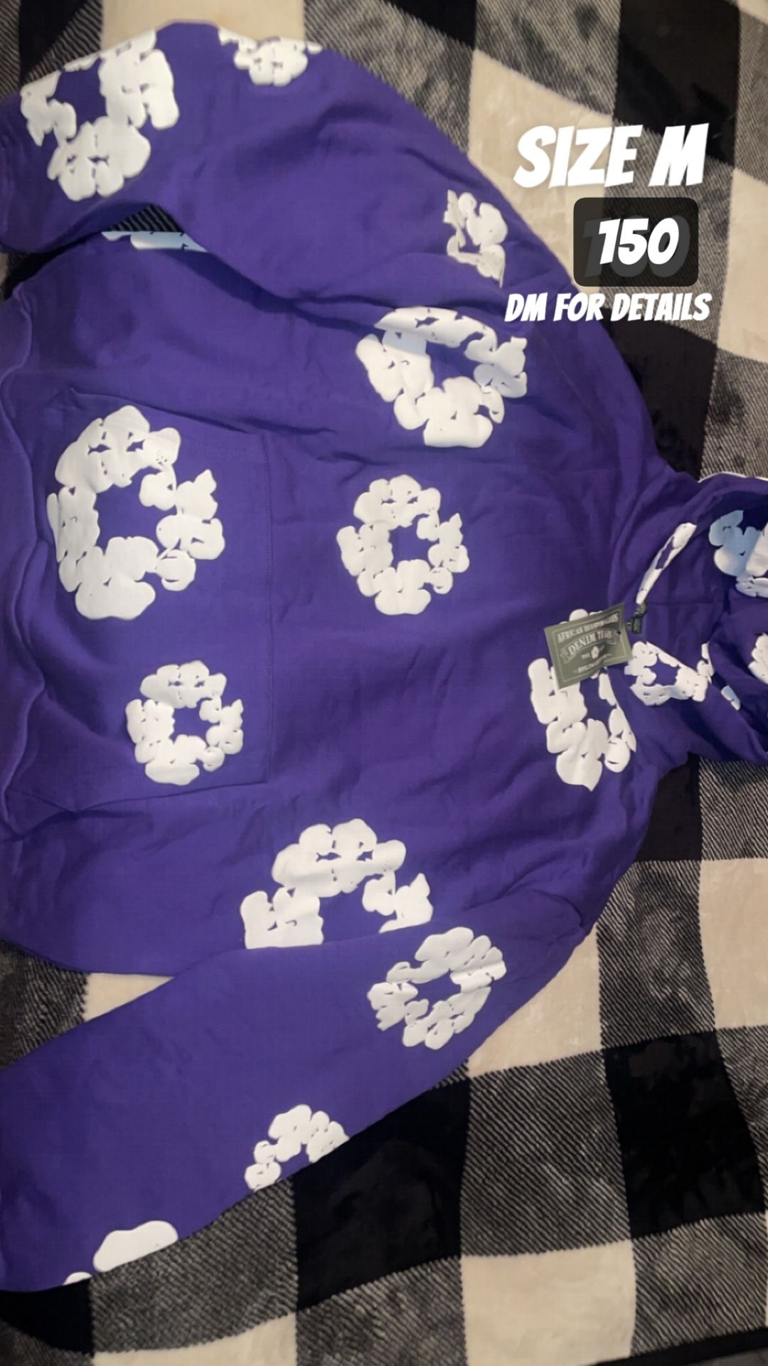 Purple Puff Print Denim Tears Hoodie