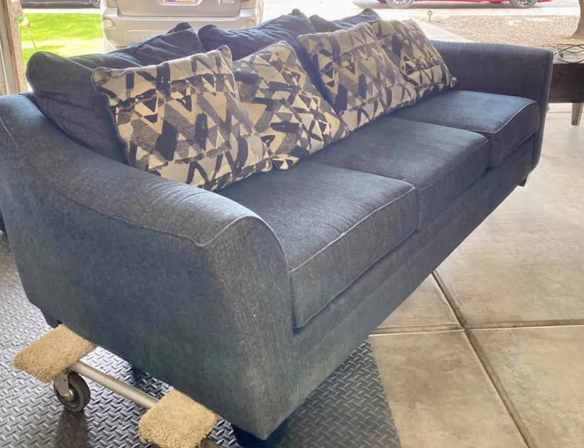 Blue Sofa and Love Seat