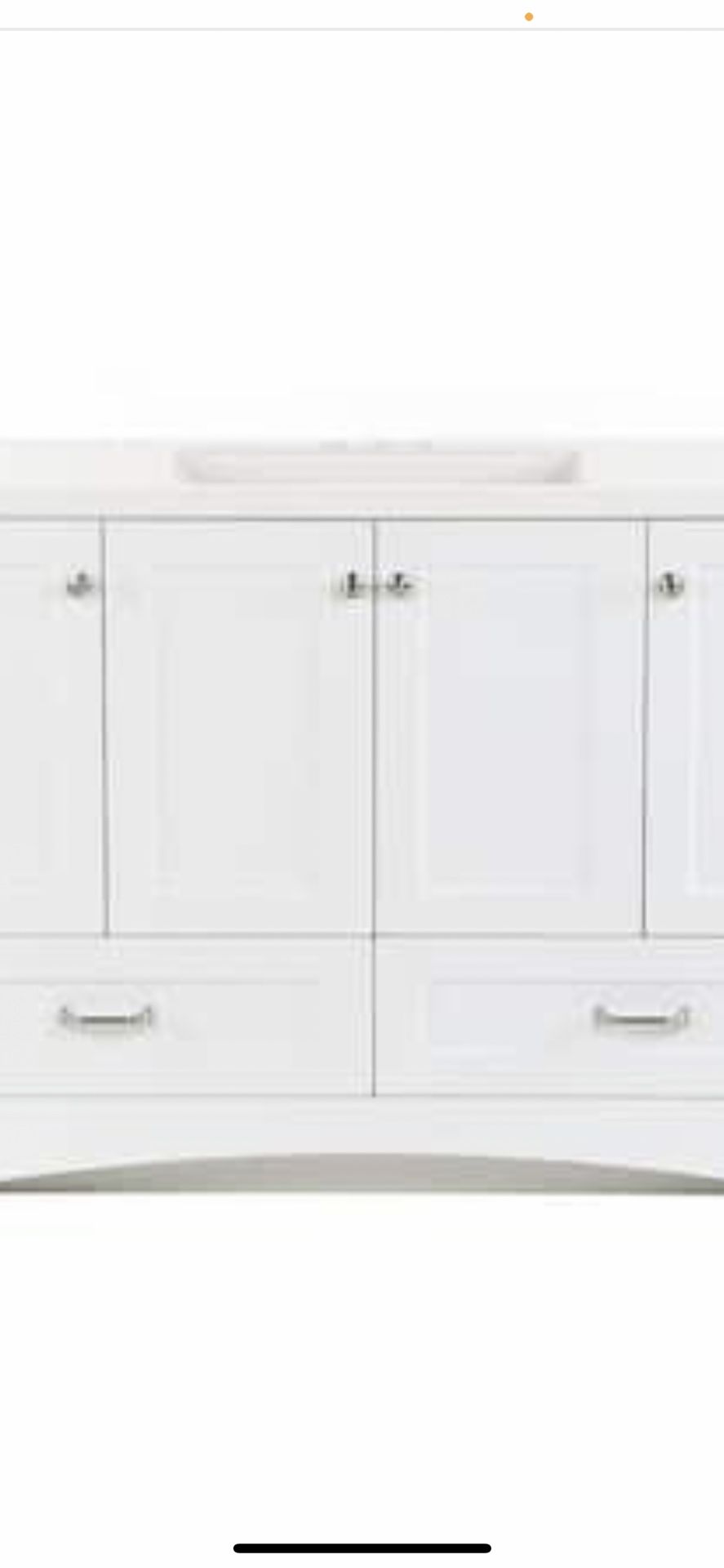 Glacier Bay Lancaster 48 in. W x 19 in. D Bathroom Vanity in White with Cultured Marble Vanity Top in White with White Sink
