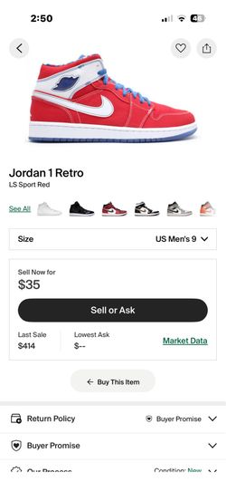 Jordan 1 LS Sport Red