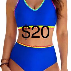 BMJL High Waisted Bikini Sets for Women Sporty Two Piece Tummy Control Swimsuits Beach Swim Suit 2025