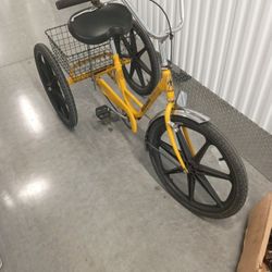 Three 3 Wheel Beautiful Bicycle Runs Smooth. Reliable Transportation With Basket. Good Price 