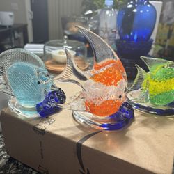 Tea Light Glass Paperweight Candle Holders Vintage