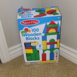 Melissa & Doug 100-Piece Wooden Building Blocks Set