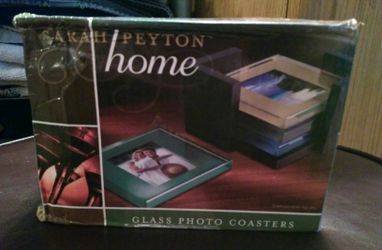Sarah Peyton home glass photo coasters
