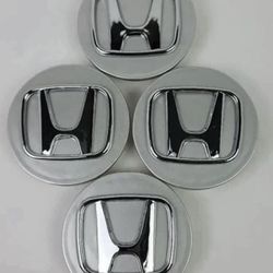 HONDA Set Of 4 Silver Chrome Wheel Center Caps 57.5MM o