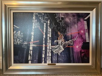 Thomas Kinkade Star Wars On the Run 18x27 Hand-Highlighted Canvas #2/195 w/ COA