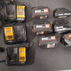 DeWalt Makita Bauer Battery Bundle + Chargers 20V 18V Lithium Ion Tool Batteries