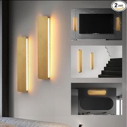 Wall Sconces Set of 2, 12.6" Gold Wall Sconce Lights Indoor, Bathroom Light