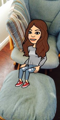 Denim Rocking Chair With Foot Stool $15