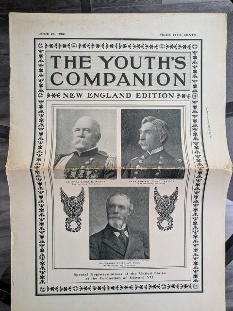 June 26, 1902 "The Youth's Companion" was a popular American magazine for children and families, published in Boston by the Perry Mason Company