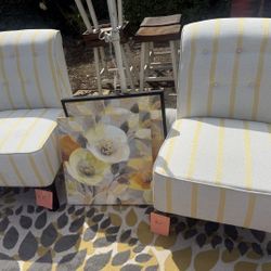 Pair of Striped Chairs $120 Garage sale on 3/21 to 3/22 @ 9am to 4pm Mt Wilson Court, Antioch.