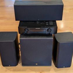 5.1 Surround Sound Receiver + Subwoofer + Front And Center Speakers 