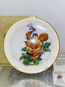 Authentic BOEHM Collectible Roses Of Excellence “Brandy” Plate W Documents & Box