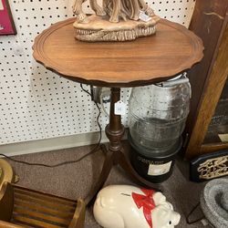 Antique Small Round Wood Table