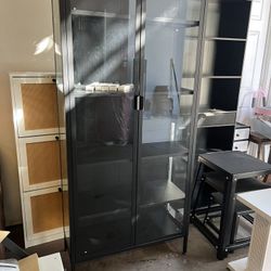 71”Lighted Display Cabinet with Glass Doors, 5-Tier Curio Cabinet with 4 Adjustable Shelves for Collectibles Toy Organizers Rack & Display Shelf ,Blac