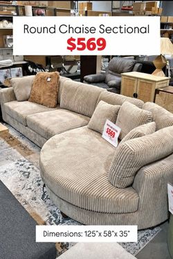 Gorgeous! Sectional sofa camel wide- welt corduroy