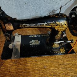 Singer 1900's Treadle Sewing Machine + Serger + Sewing Accessories 