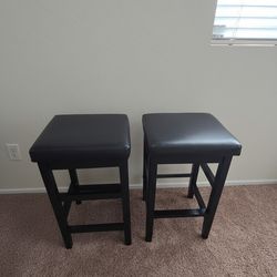 2 Black Breakfast Bar Stools
