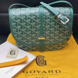 GOYARD Goyardine Belvedere PM Messenger Bag Green