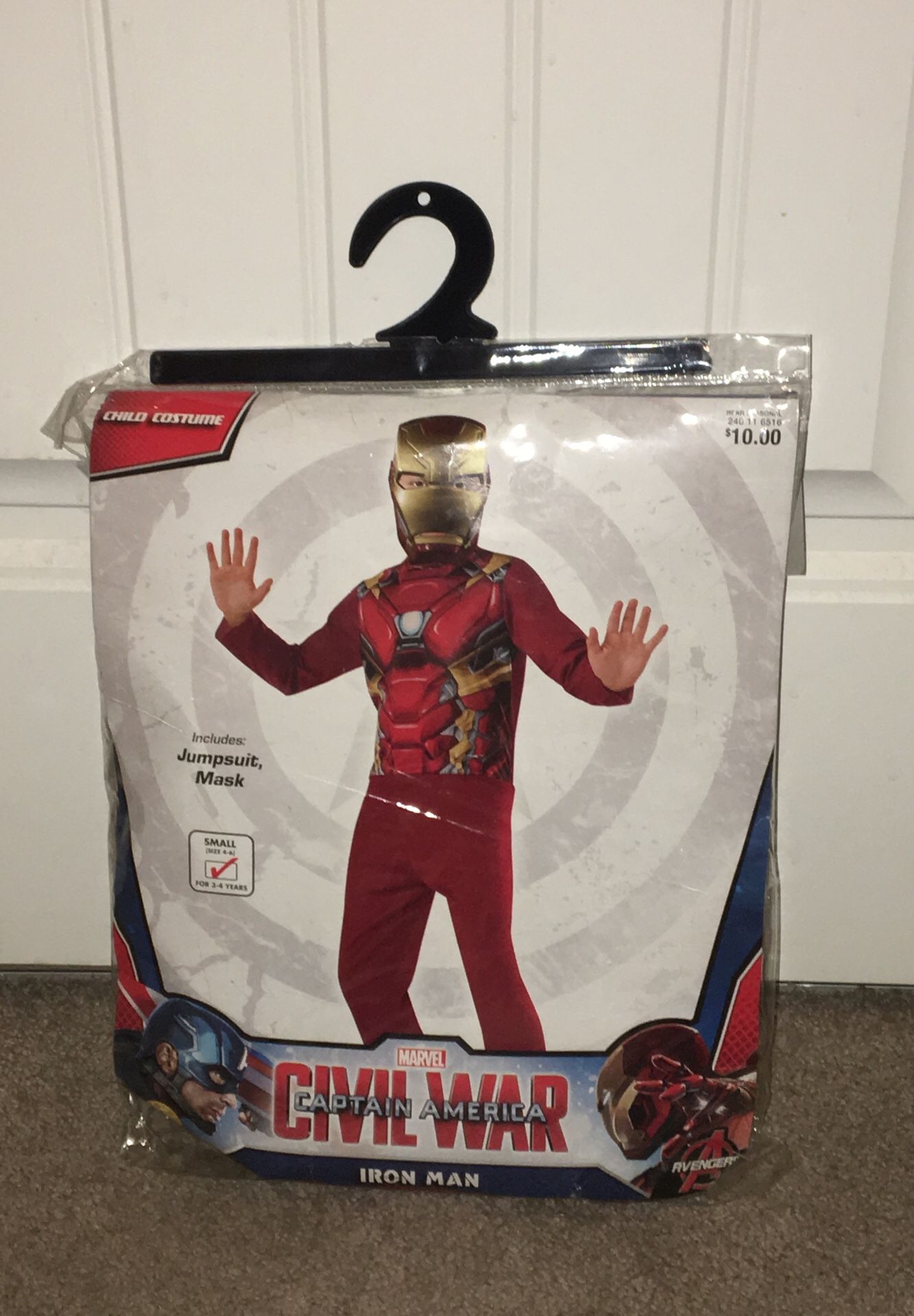 Iron man costume kids size 3-4 years