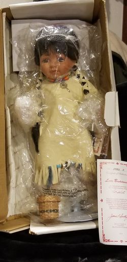 Limited edition "Little Basketweaver" doll by Val Shelton