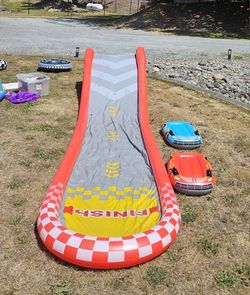 Intex . Waterslide . Inflatable. Float . Race Car