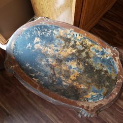 Old Table Maybe 20s Or 40s I Been Told ..would Need To Be Refinished On Top..