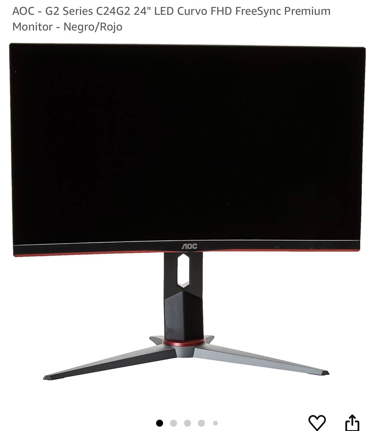 AOC - G2 Series C24G2 24" 165hz LED Curved FHD FreeSync Premium Monitor