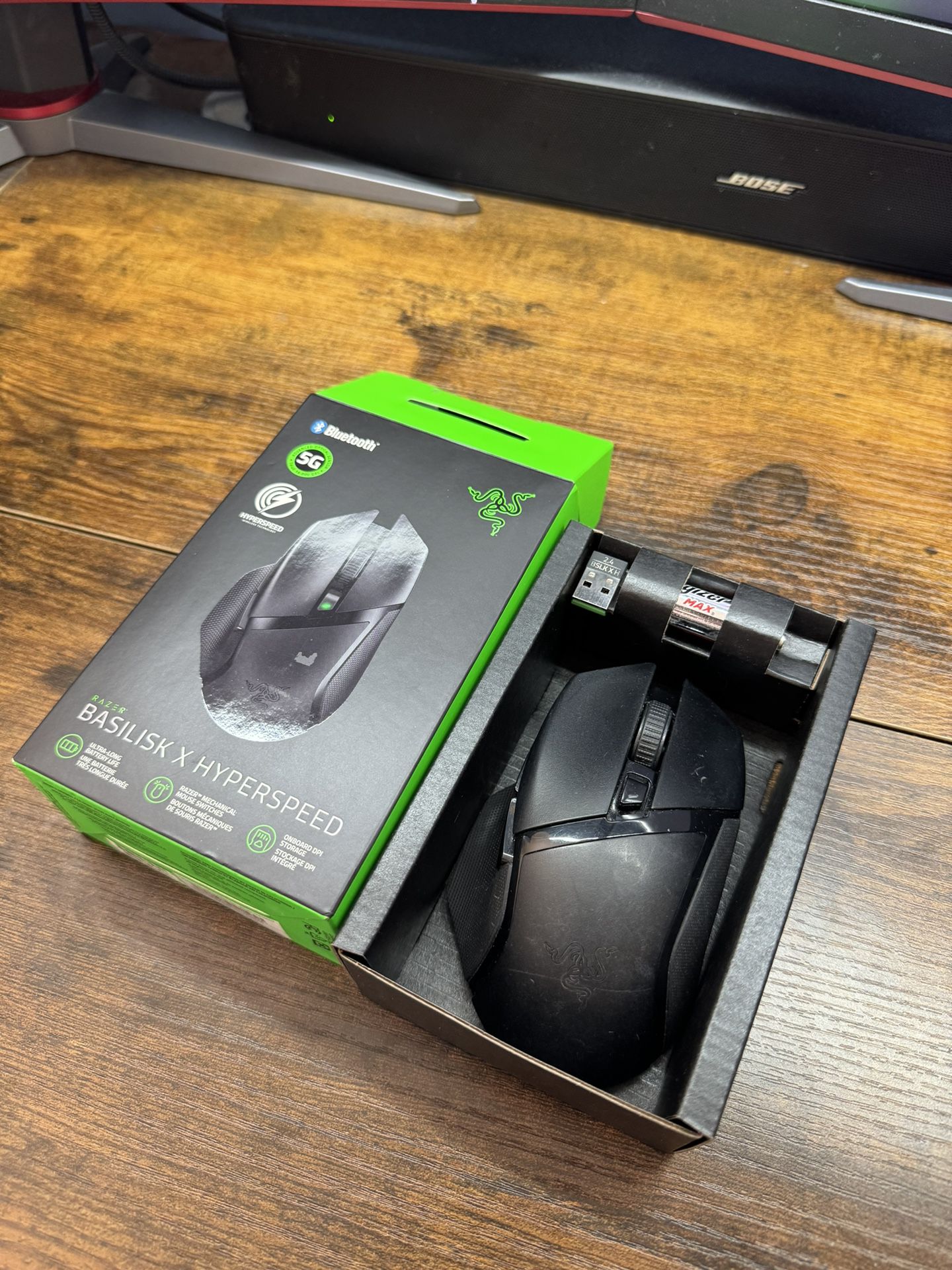 【Works Great】Razer Basilisk X Hyperspeed - Wireless Gaming Mouse - Bluetooth/ 2.4 USB Dongle With Battery 