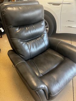 Gray Swivel Recliner that Rocks-electric/rechargeable