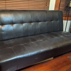 Dark Brown/Black Futon Foldable Couch/Bed