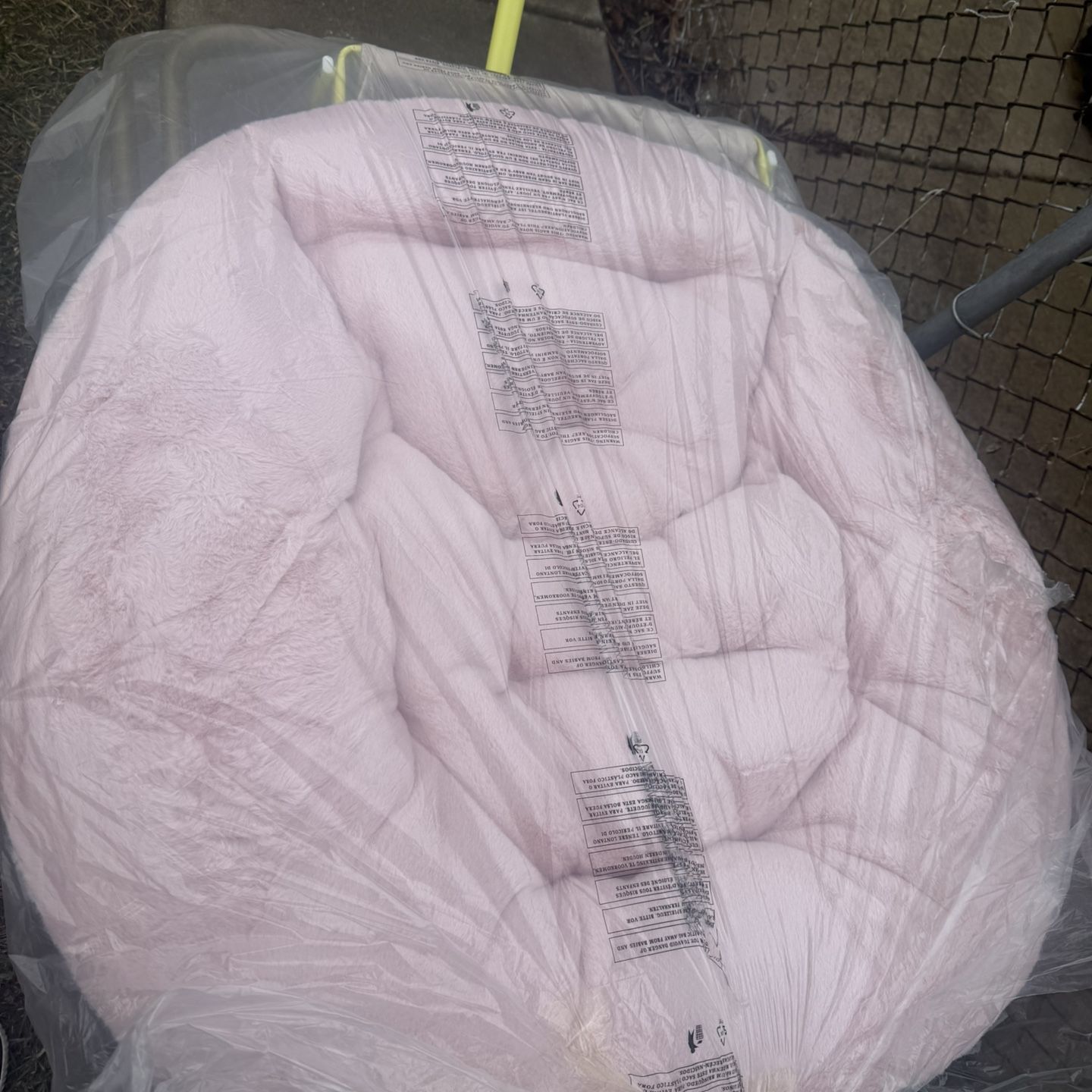 Pink Faux Fur Saucer Chair