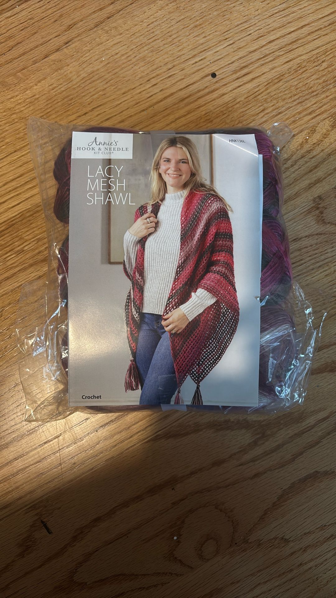 Brand New Crochet Kit Lacy Mesh Shawl