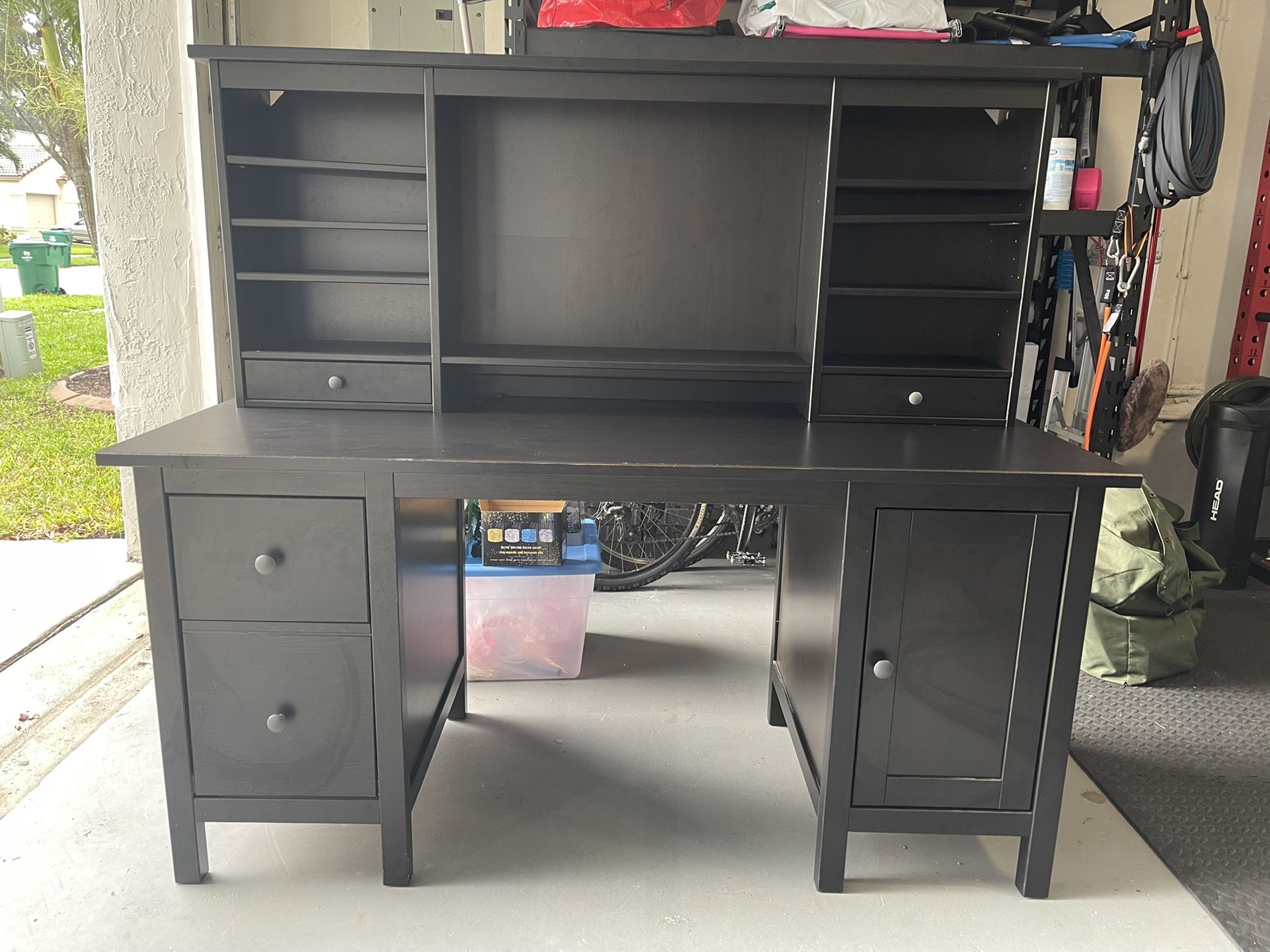 IKEA Hemnes Office Desk And Hutch Black/Brown