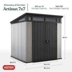 Brand New - 7x7 Outdoor Shed - Keter Artisan