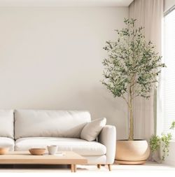 6ft Faux Olive Tree with Textured Trunk & Lifelike Leave Home Decor Tall Olive Tree Artificial Indoor with Realistic Appearance, Fake Olive Tree 6 Fee